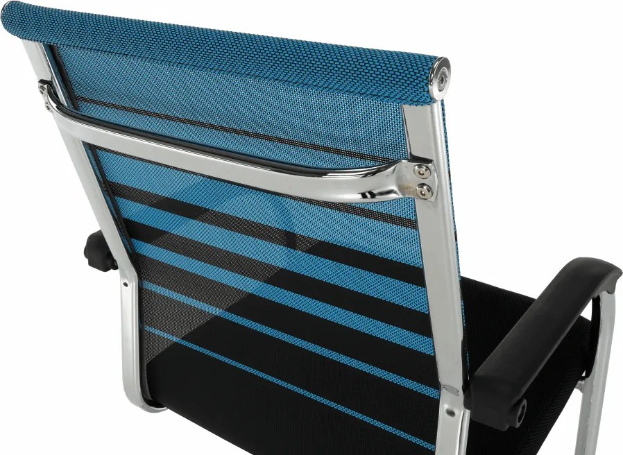 Tárgyalószék, kék/fekete, szövet, ESIN