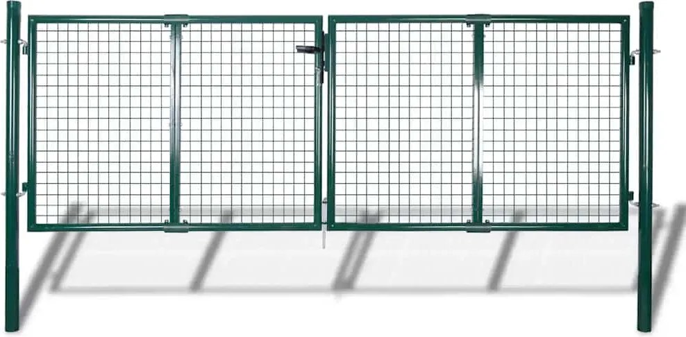 vidaXL zöld acél kerítéskapu 300 x 100 cm