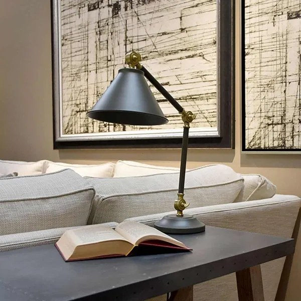 Elstead PV-ELEMENT-GAB - Asztali lámpa PROVENCE ELEMENT 1xE27/60W/230V szürke