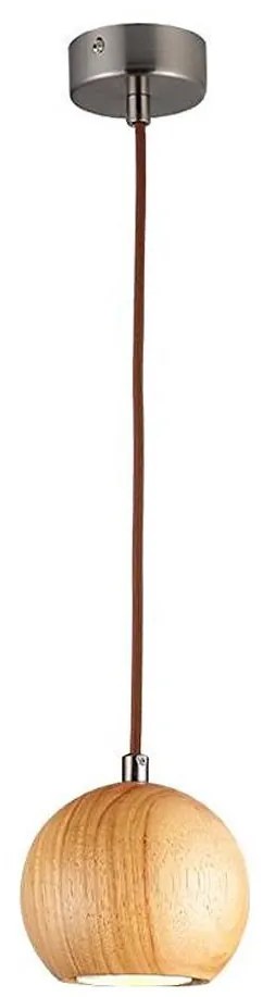 Kábeles függőlámpa 1xGU10/10W/230V Ø 11 cm tömör kőris