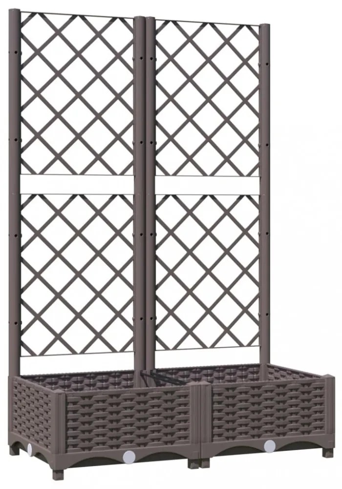 barna polipropilén rácsos kerti ültetőláda 80 x 40 x 121,5 cm