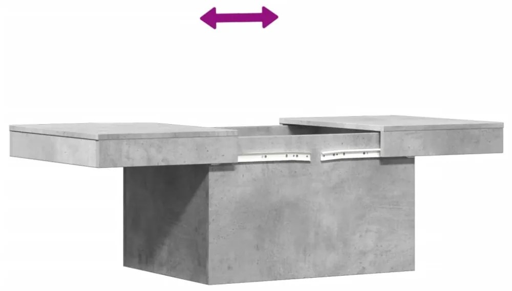 betonszürke szerelt fa dohányzóasztal 80 x 55 x 40 cm