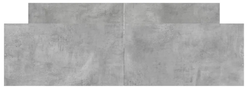 betonszürke ágykeret fej- és lábtámlával 150 x 200 cm