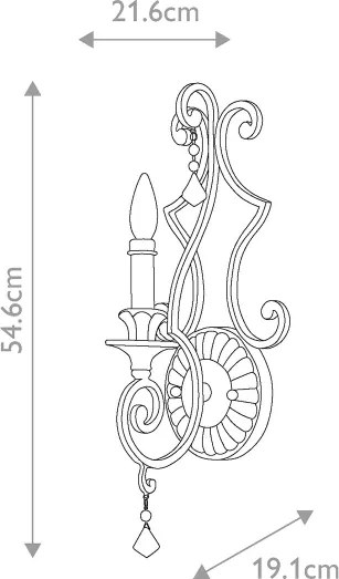Quoizel QZ-MARQUETTE1 - Fali lámpa MARQUETTE 1xE14/60W/230V bronz