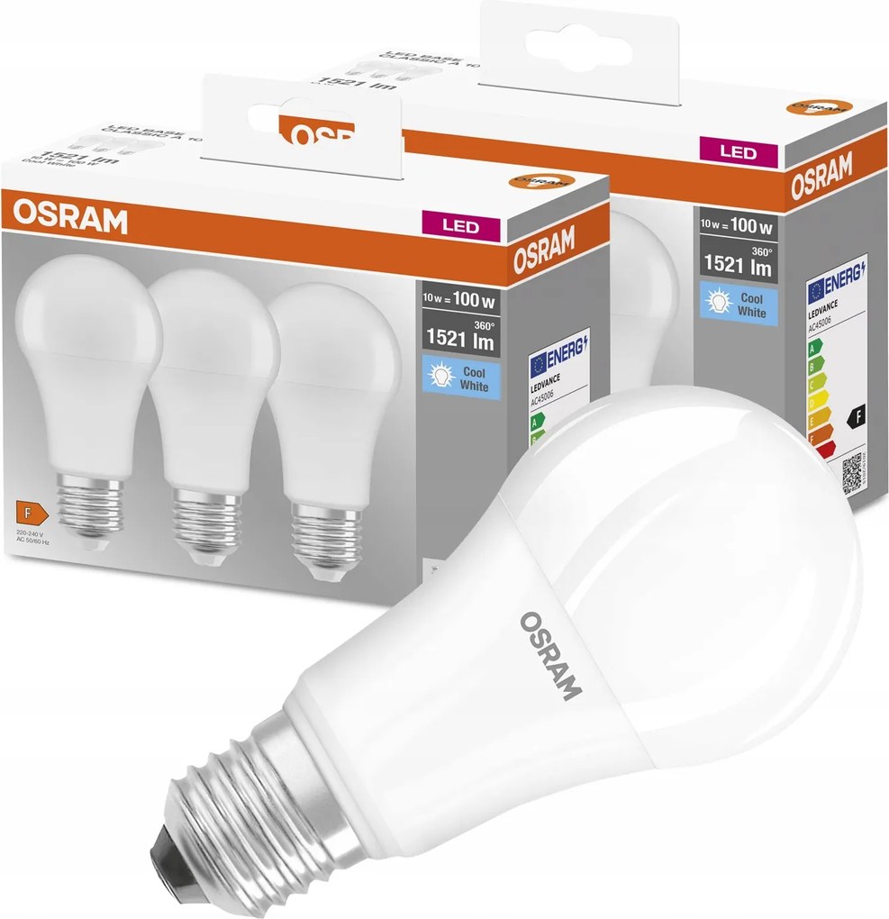 6x Led izzó E27 A60 13W 100W 1521lm Osram