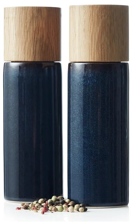 Sötétkék kerámia só- és borsőrlő szett 2 db-os Gastro Blue – Bitz