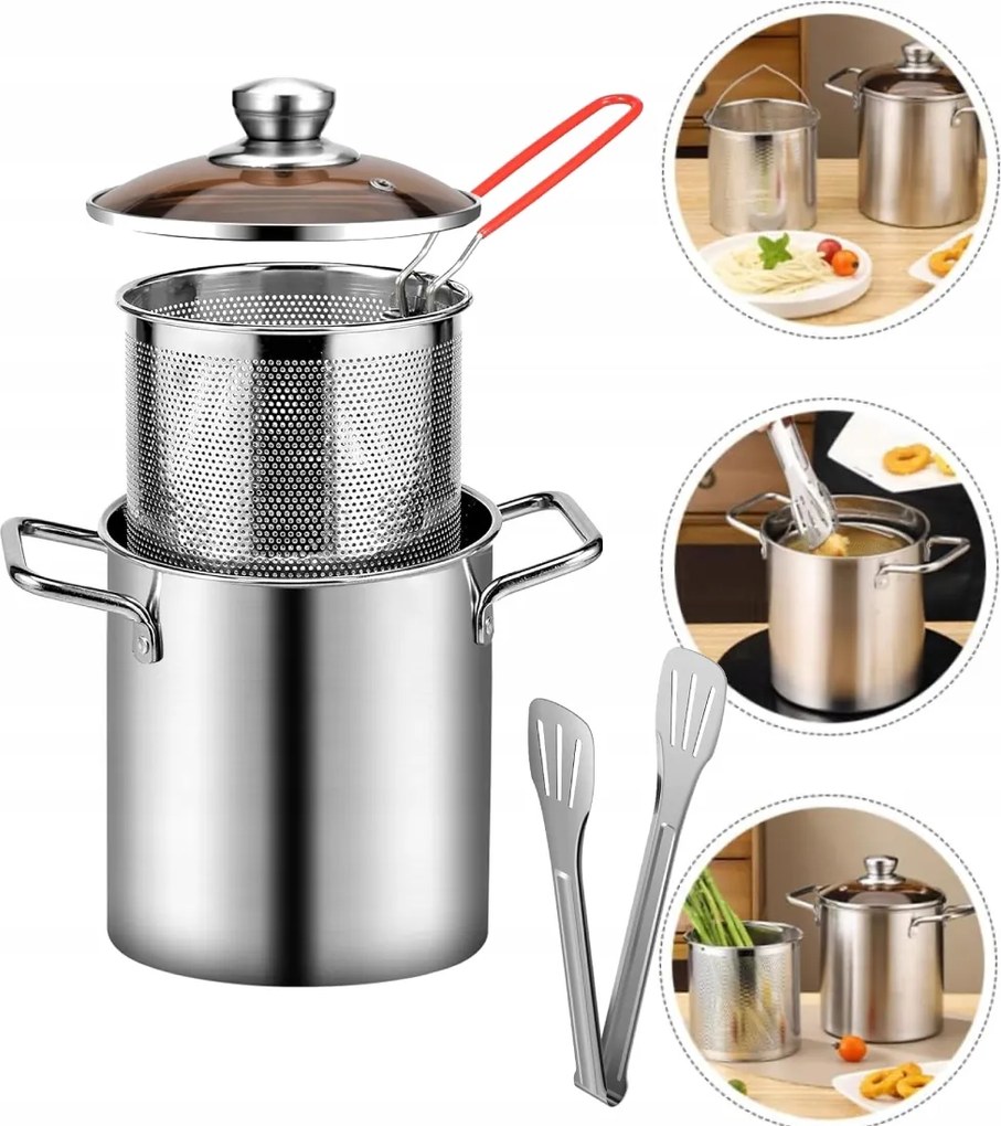 Spárga Tészta Fazék Zöldség Fazék 3L Rozsdamentes Acél Szűrő