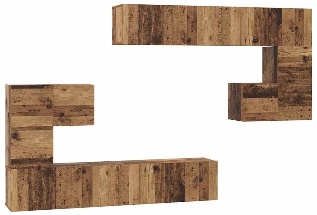 TV szekrény garnitúra 8 pcs Régi fa Közepes 30,5 x 30 x 30 cm