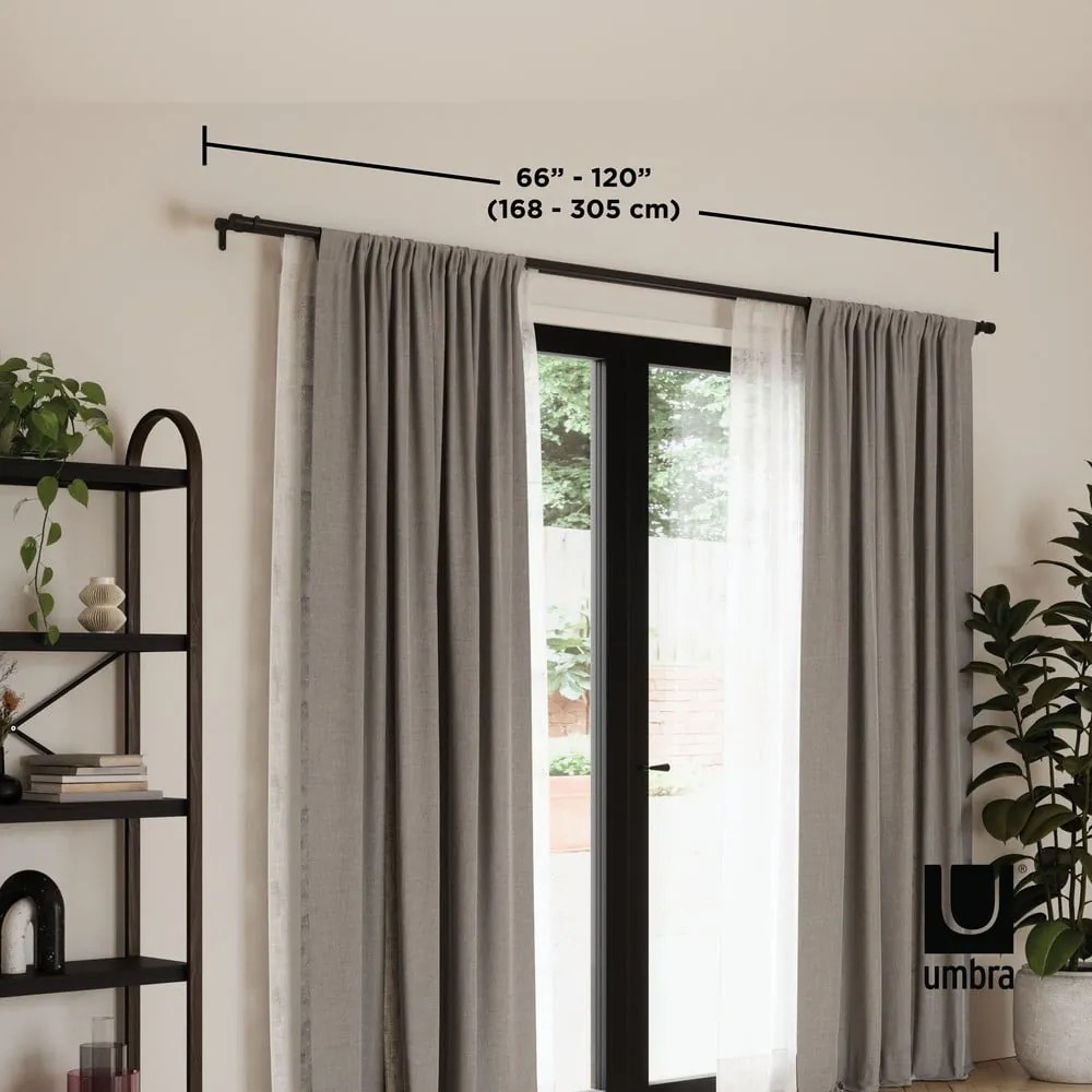 Acél bővíthető-dupla függönykarnis 168 - 305 cm Cappa – Umbra