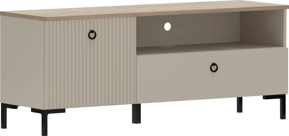 TV-állvány, szürkésbarna Taupe/silverjack tölgy, DOMCA 1K1S