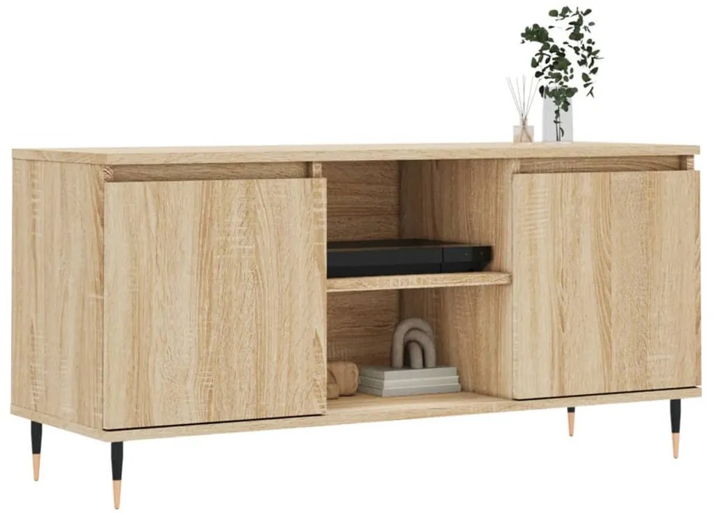 sonoma tölgyszínű szerelt fa TV-szekrény 104x35x50 cm