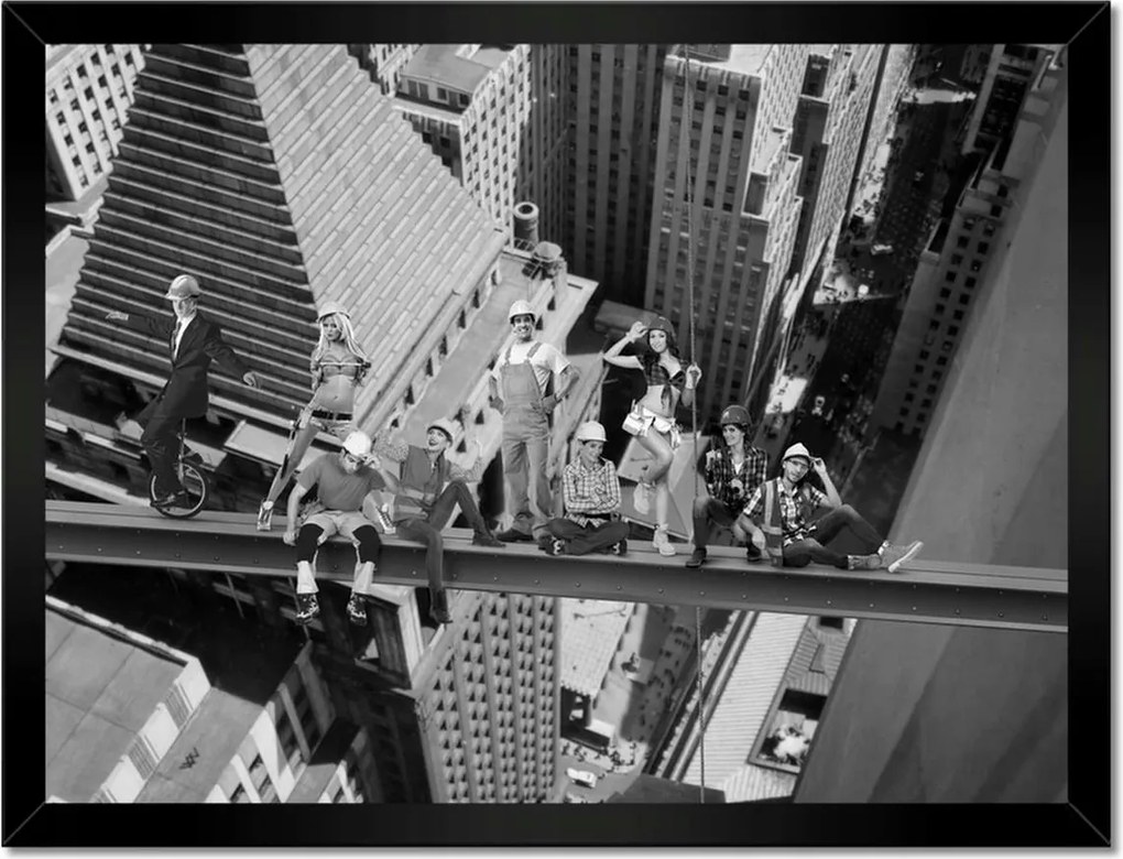 Poszterek keretben 40x30 Munkások a gerendán Ny Us