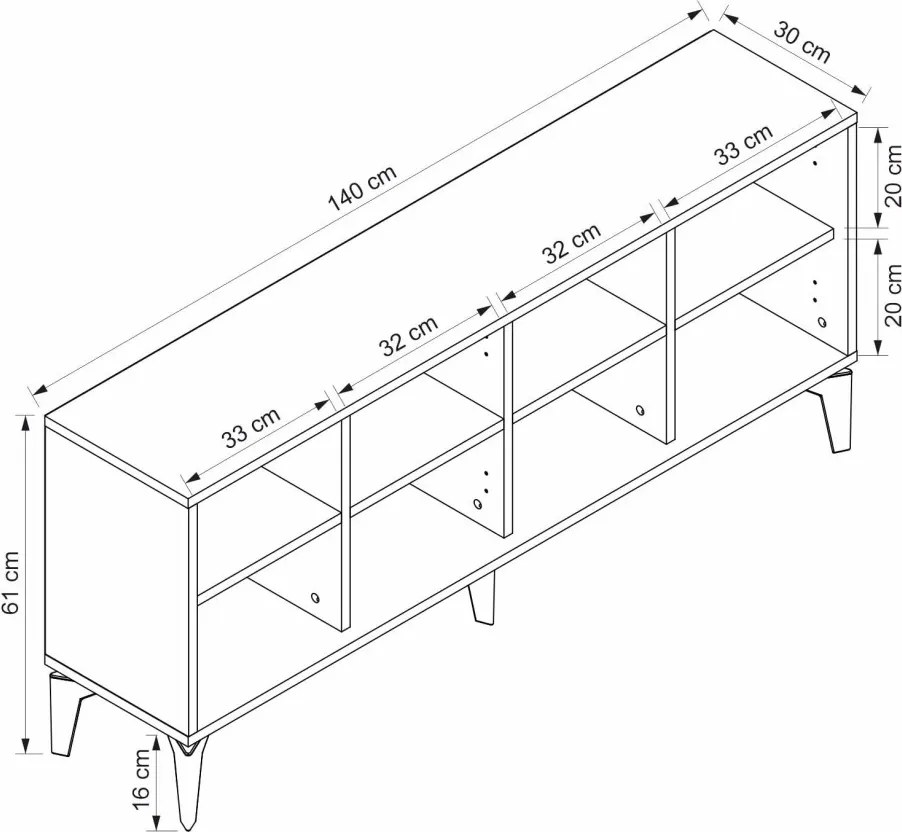 Lorin TV-állvány, 140 cm