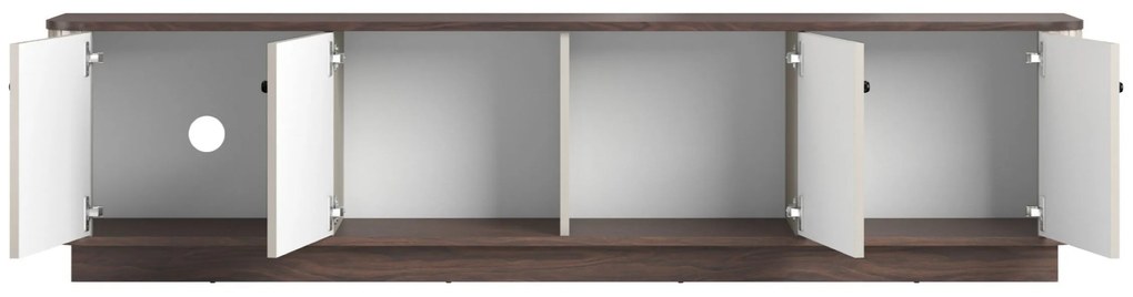 Vesper 4D TV-szekrény 187 cm talapzaton - kasmír / dió / fekete fogantyúk