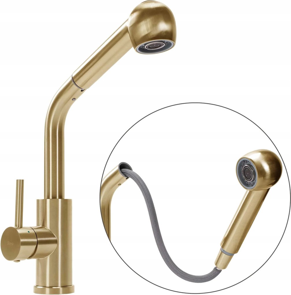 Troy Arany Csiszolt Konyhai Csaptelep Rea