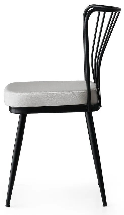 Fehér-fekete fém étkezőszék szett 2 db-os Yildiz – Kalune Design