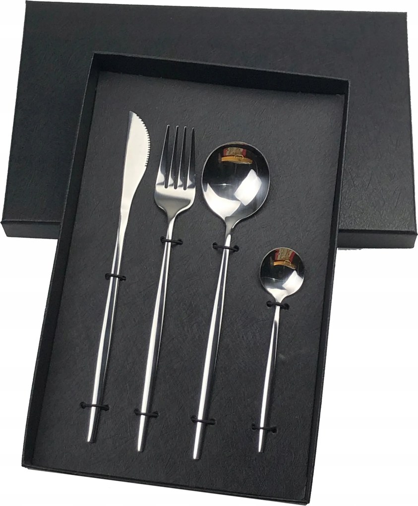 4 Db-os Fényes Evőeszköz Szett Ezüst (11610)