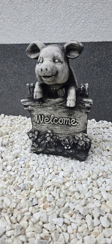 Beton figura Malac Welkome kerti figurák kerti dekoráció