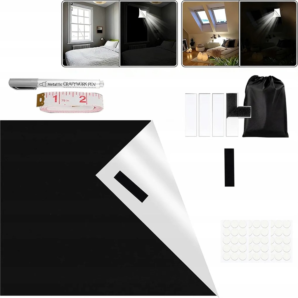 Hordozható Sötétítő Roló 2M X 1.48M Árnyékolás Hálószobába