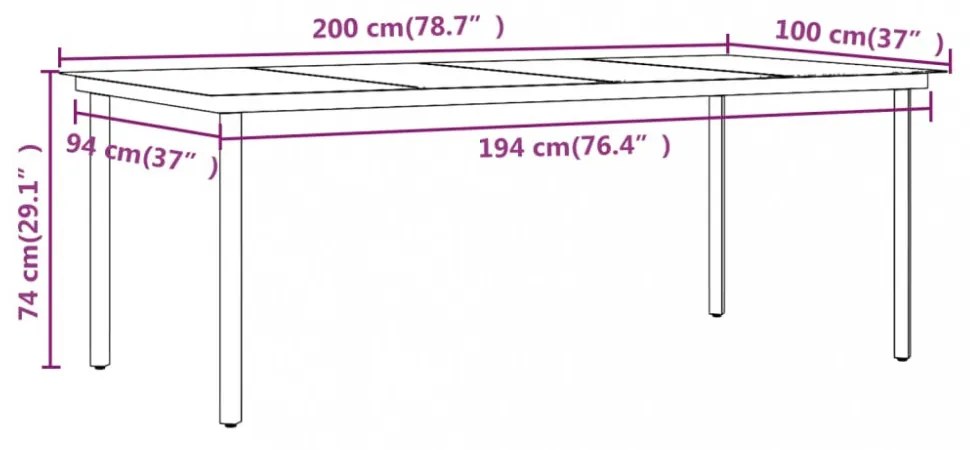 9 részes polyrattan és üveg kerti étkezőgarnitúra párnákkal