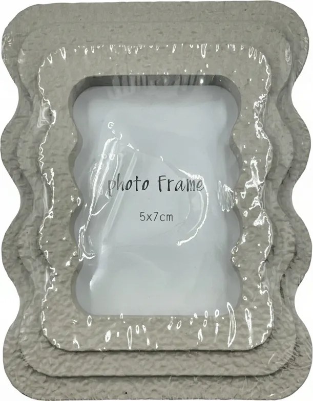 Képkeret 5x7 cm krémszínű dekoratív hullámos poliresin