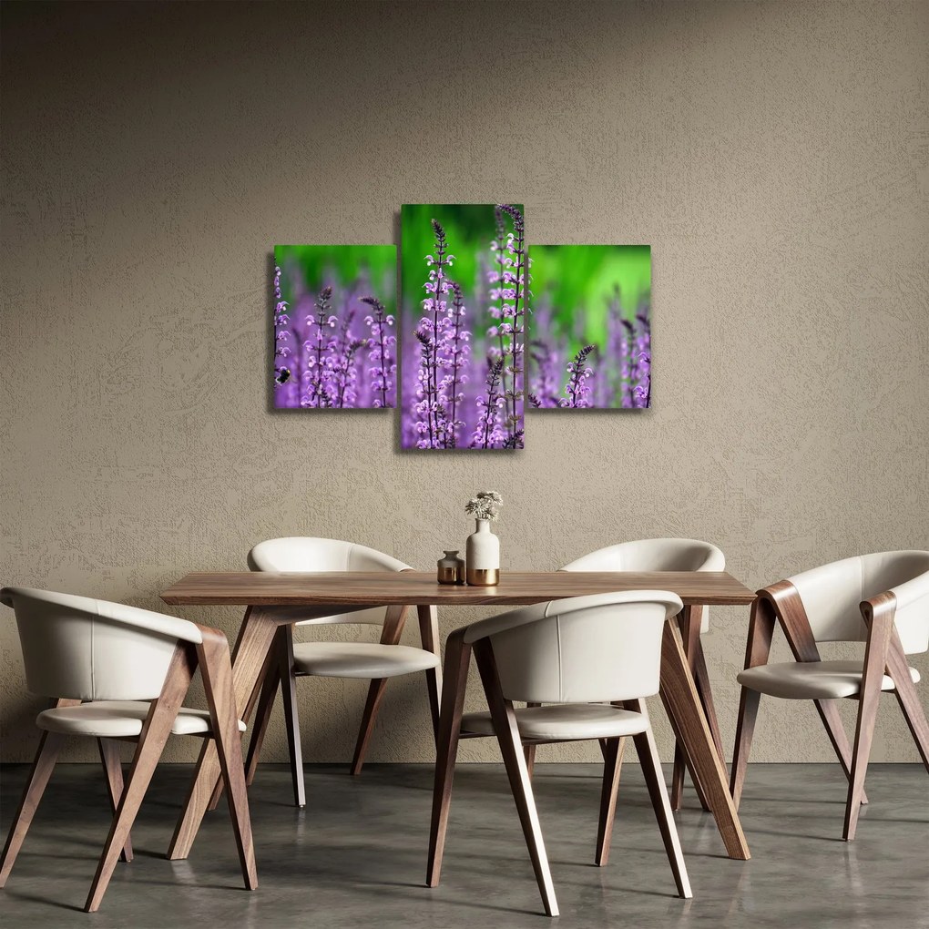 Lila mezei virágok képe (90x60 cm)