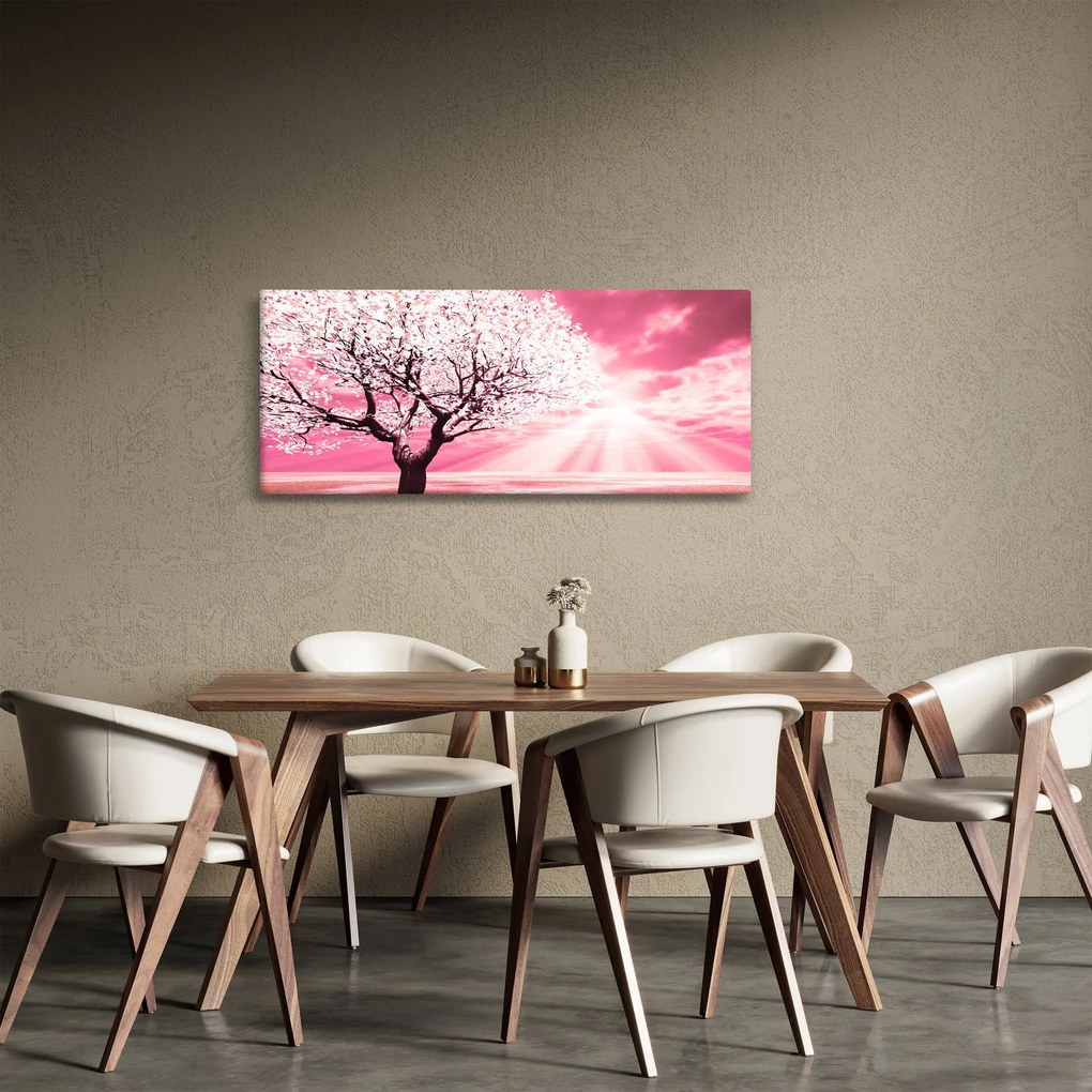 Rózsaszín fa képe (120x50 cm)