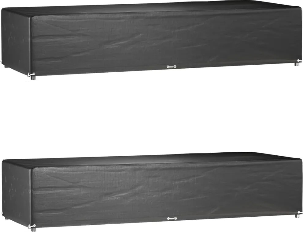 vidaXL 2 db polietilén napozóágyhuzat 12 fűzőlyukkal 205x75x40 cm