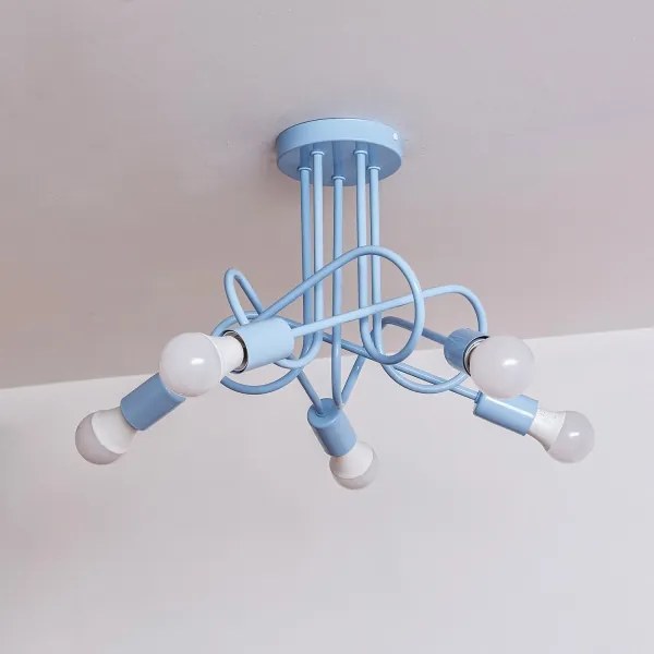 Felületre szerelhető mennyezeti csillár OXFORD 5xE27/15W/230V kék