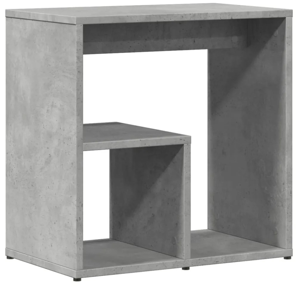 2 db betonszürke szerelt fa kisasztal 50x30x50 cm
