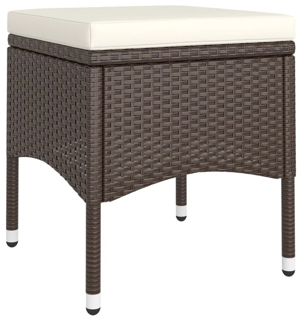vidaXL 5 részes barna polyrattan kerti étkezőgarnitúra