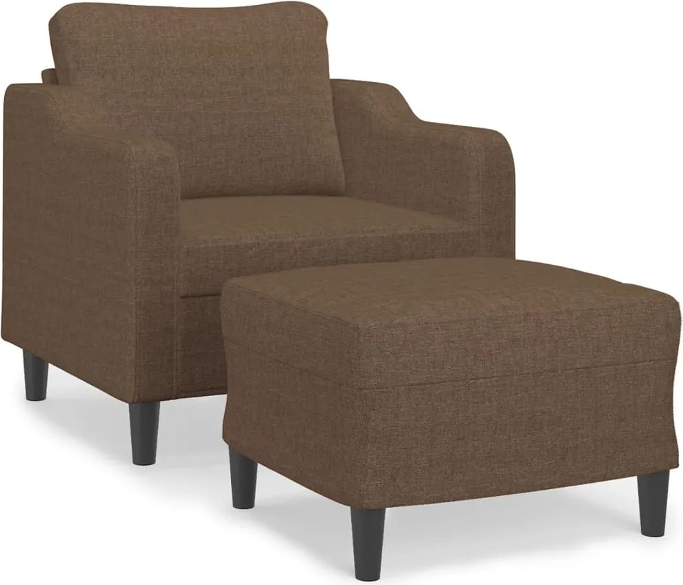 vidaXL barna szövet kanapéfotel lábtartóval 60 cm