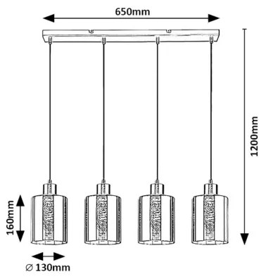 Rabalux 72247 - Csillár zsinóron PEREZ 4xE27/40W/230V