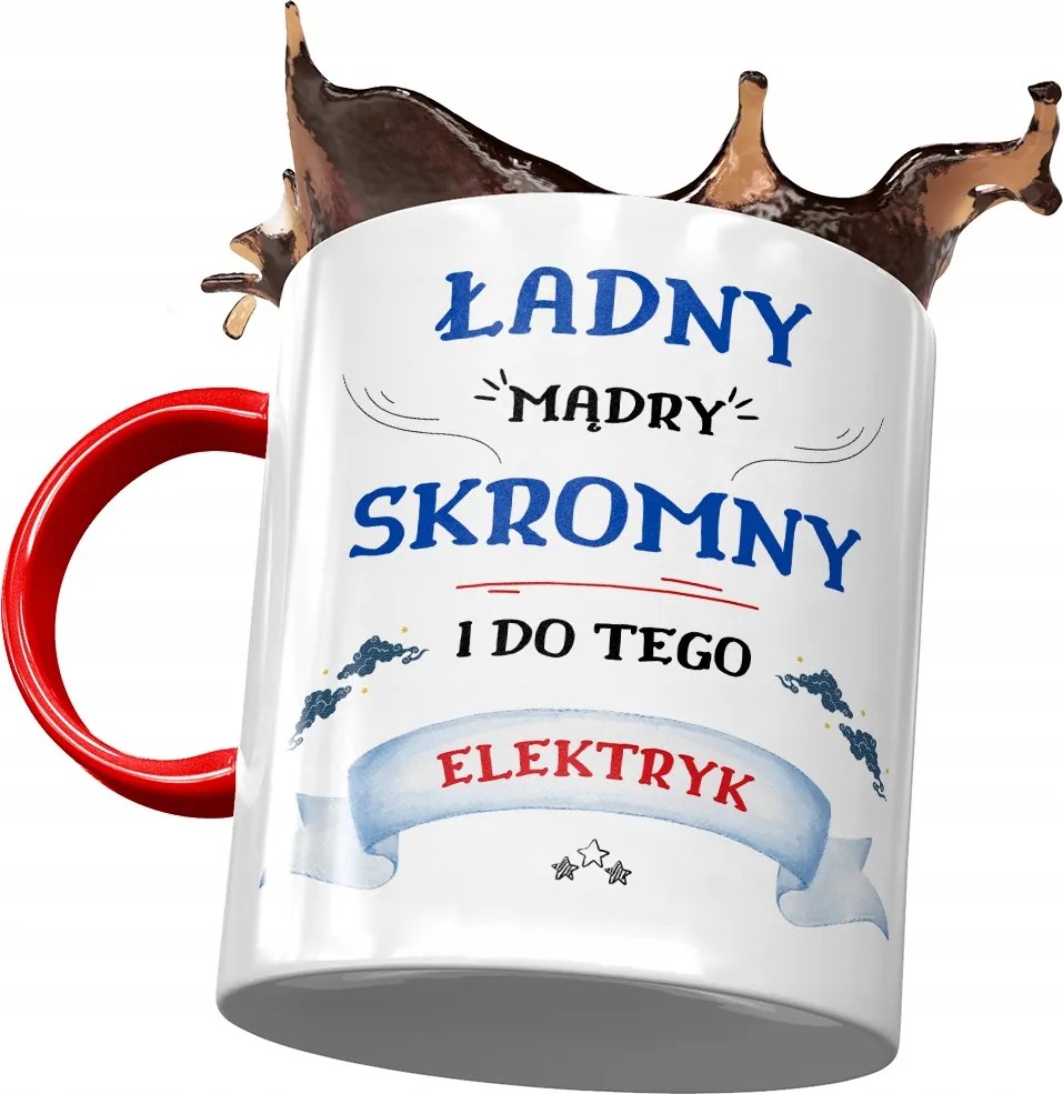 Piros Bögre Villanyszerelőnek Szép Okos Szerény Nyomtatott Fotóval