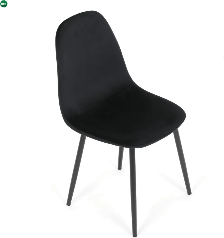 Jídelní židle, černá, sametová látka, CT-V2971 BK4
