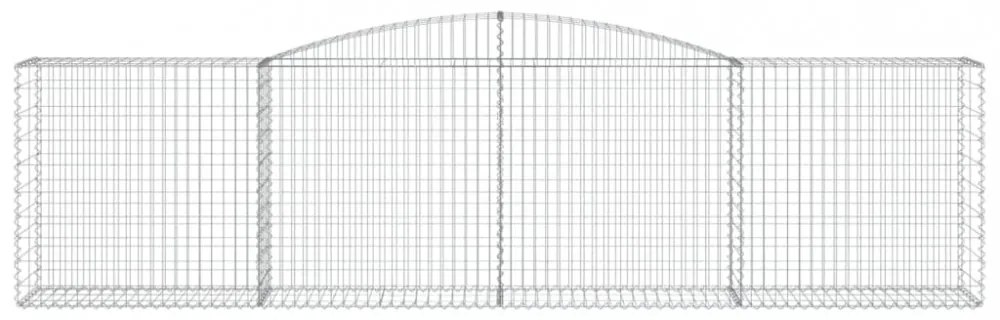 vidaXL 5 db íves horganyzott vas gabion kosár 400x50x100/120 cm