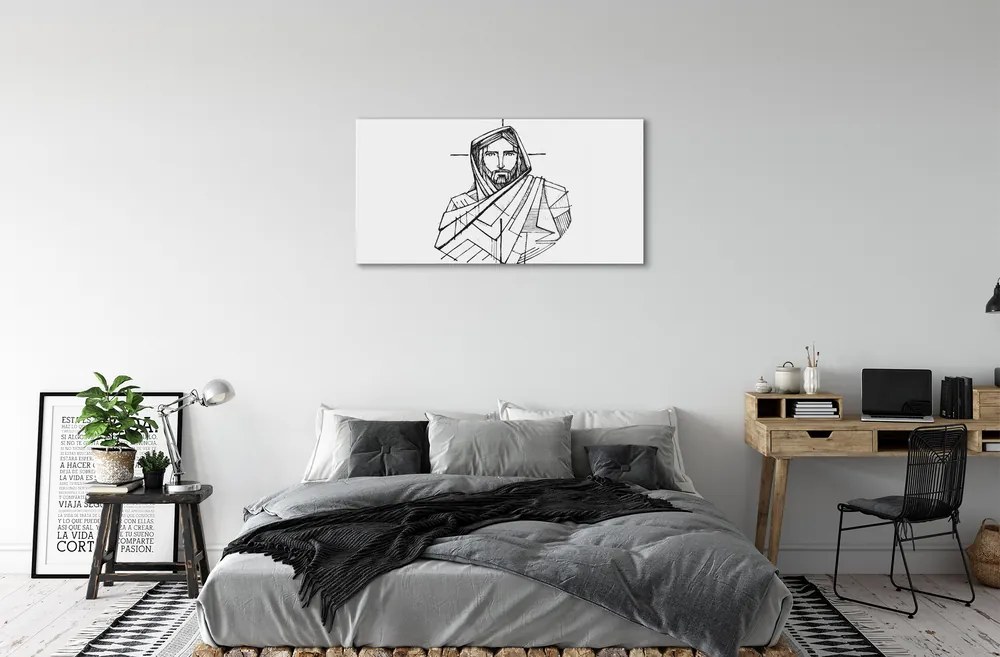 Akrilkép Jézus rajz 100x50 cm