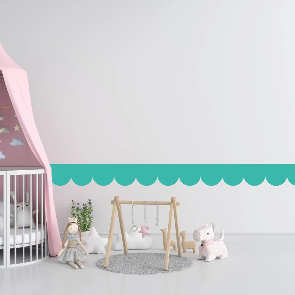 PIPPER. Textil öntapadó tapéta - Mini Ív - Türkiz színű Szín: Sápadt