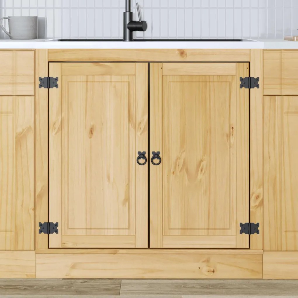 Cabinet tárolóval ajtóval Méz 80 x 46 x 81,5 cm Tömör fenyőfa