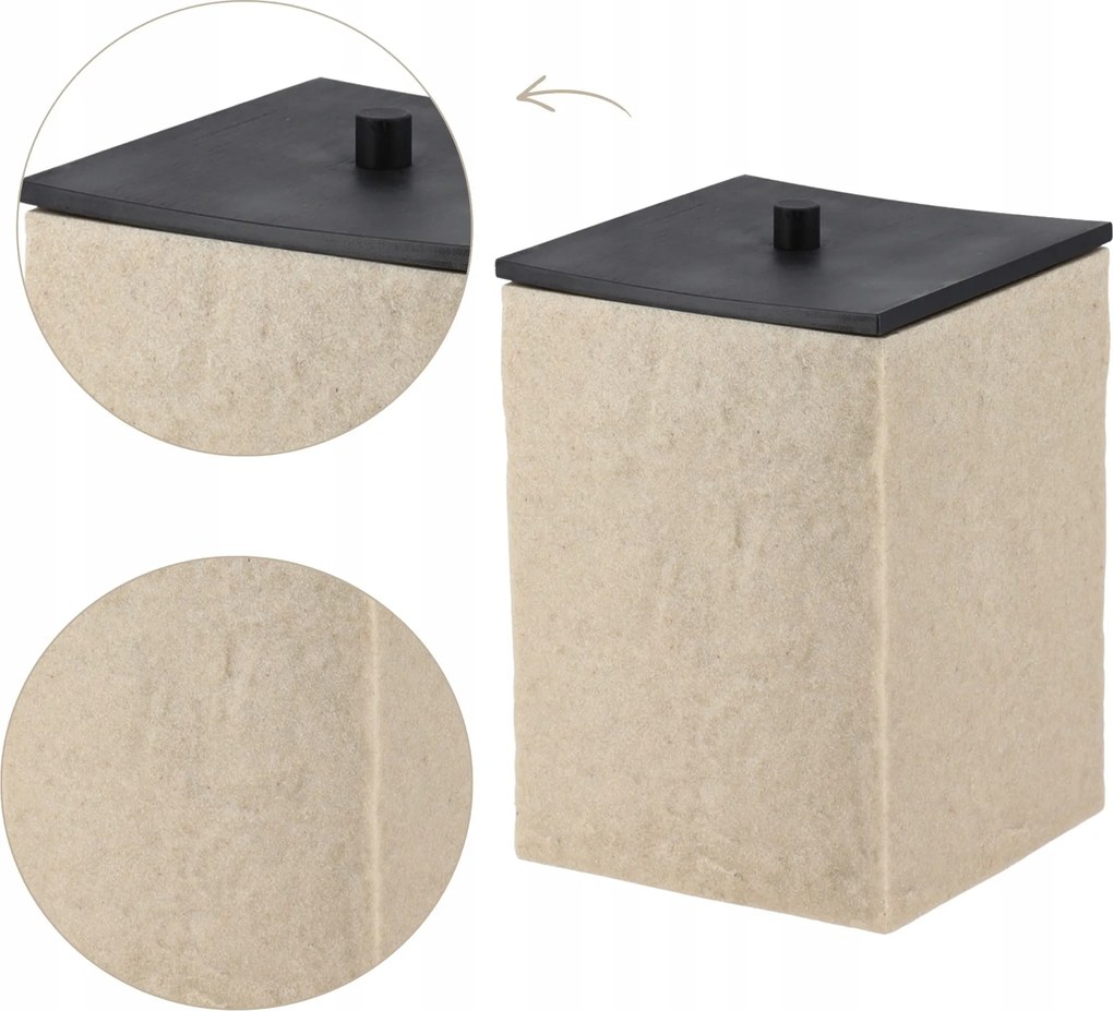 Fürdőszobai Szemeteskosár 8l hulladékgyűjtő elegáns kompakt bézs