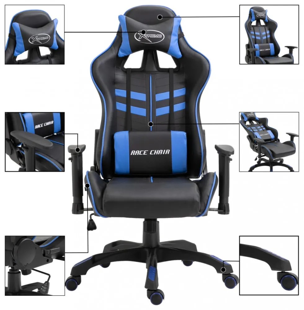 kék műbőr gamer szék