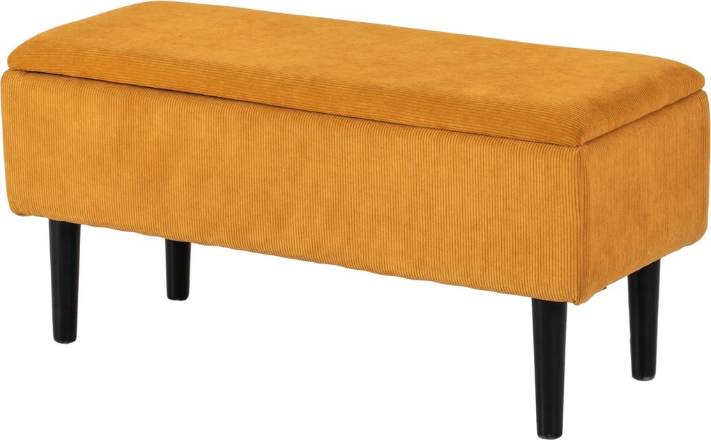 HOMCOM 47L Tárolópad Polyester Kárpitozással Hálószobába és Előszobába, 95x38x45cm, Narancssárga | Aosom