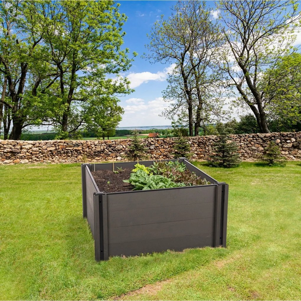 Emelt virágágyás G21 Crop 106 x 106 x 54, WPC,Eben, 54 cm
