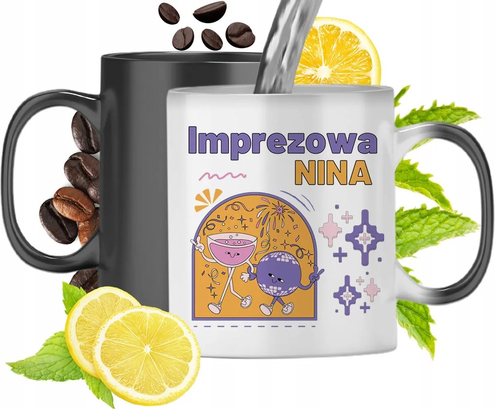 Mágikus Bögre Nina Fekete Matt Nyomtatott Fotóval 330ml