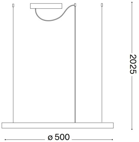 Ideal Lux - LED Dimmelhető csillár zsinóron ORACLE S LED/28W/230V 4000K átm. 50 cm fekete