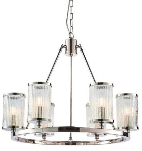 Endon 74128 - Csillár láncon EASTON 6xE14/6W/230V fényezett króm