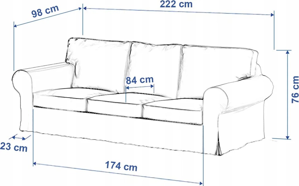 Ektorp 3 személyes kanapé huzat, összecsukható Ikea bézs-ecru