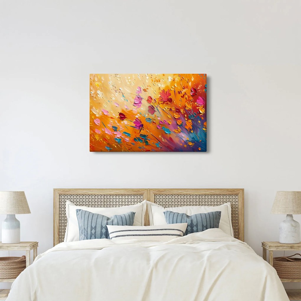 Kép - Színes virágok festése (90x60 cm)