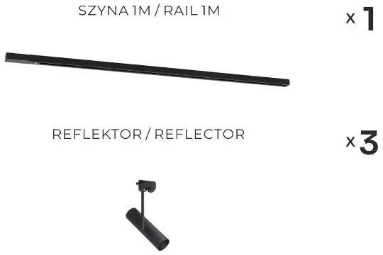 Zuma Line 3556 - Sínrendszerű spotlámpa LISA 3xGU10/35W/230V fekete