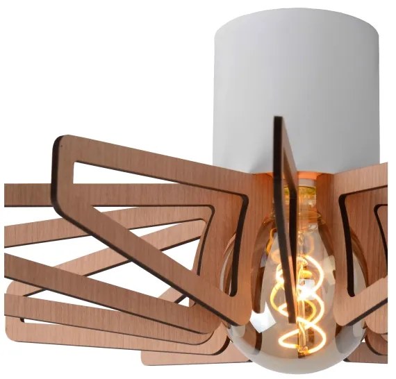 Lucide 77184/45/31 - Mennyezeti lámpa ZIDANE 1xE27/15W/230V fehér/barna